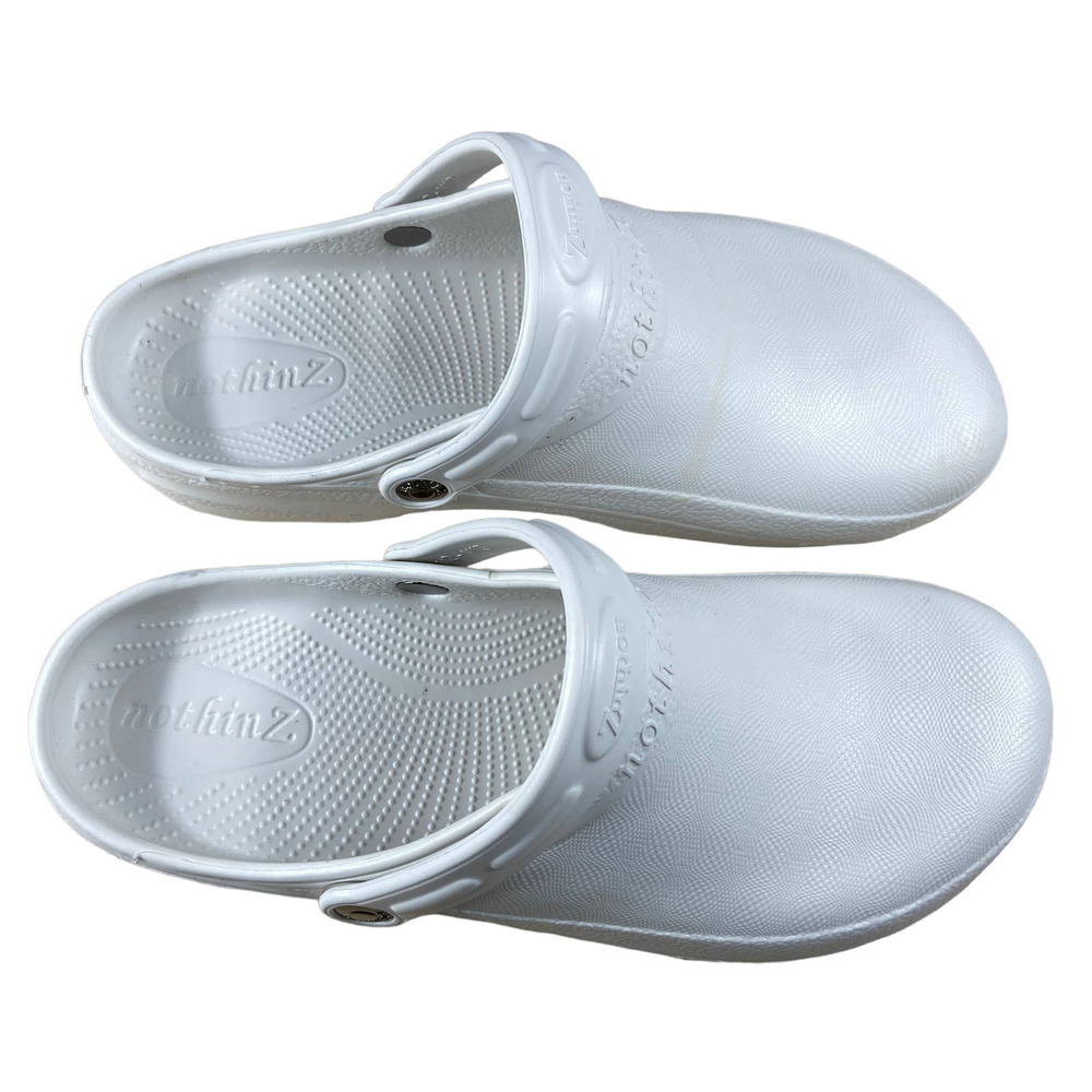 NothinZ White Lightweight Slip On Clogs Unisex Womens 12 / Men's 10